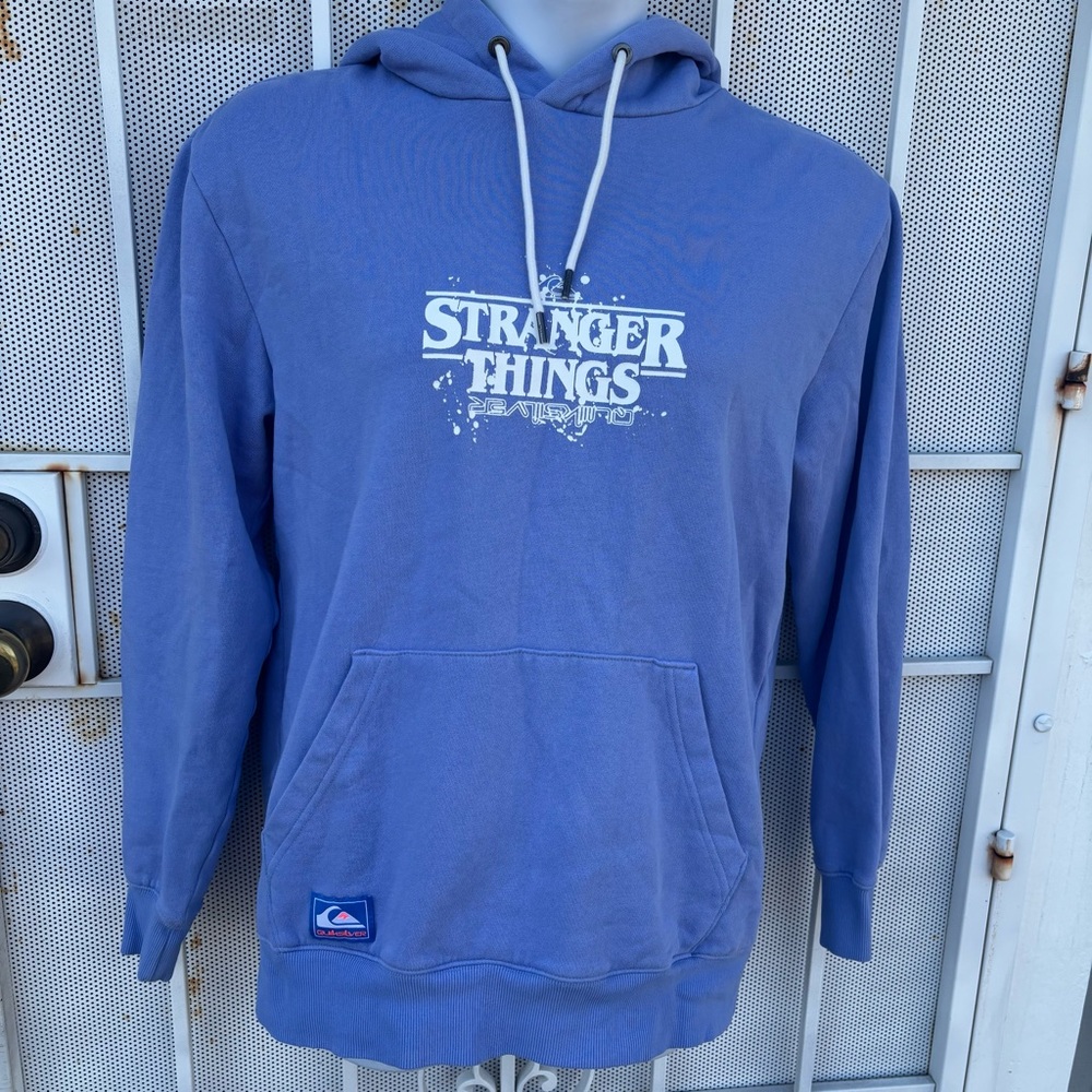 Quicksilver Stranger Things Hoodie Womens M Organic Cotton Lavender Sweatshirt